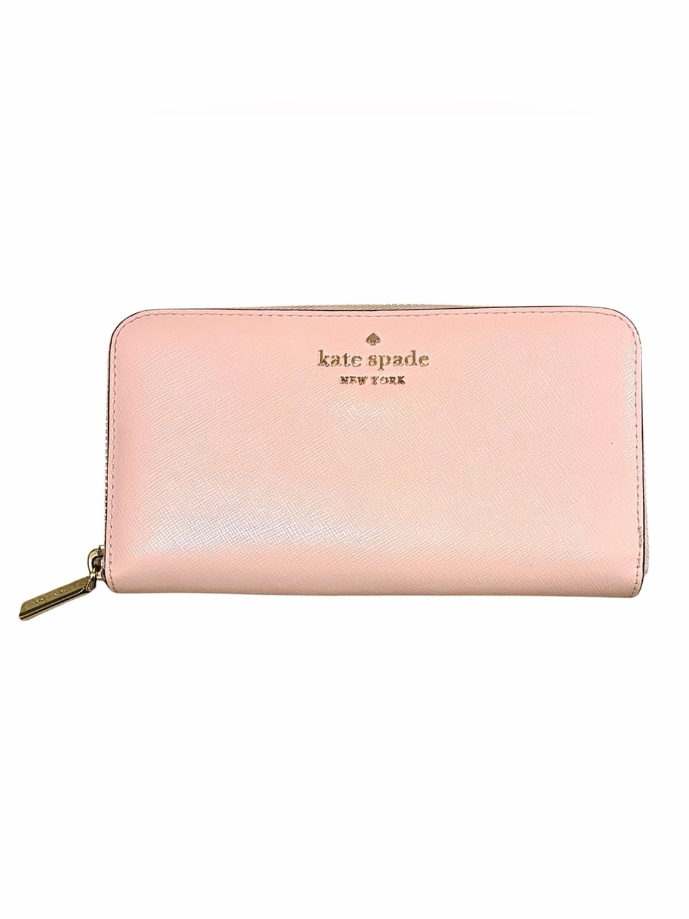 kate spade ♠️ New York Madison Light Pink Zip Around Wallet Saffiano Leather EUC